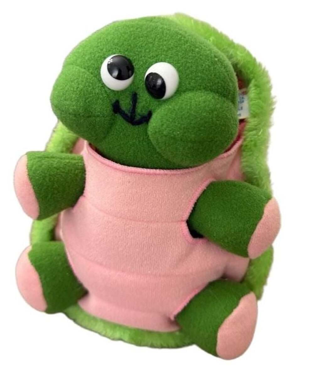 Vintage 1984 Dakin Plush Turtle Baby with Removable Shell